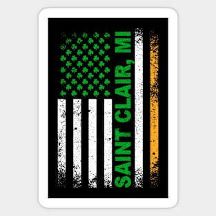 Irish American Flag SAINT CLAIR, MI Sticker